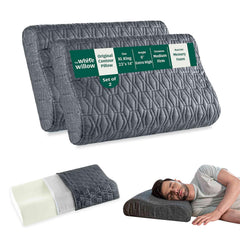 Cervical Pillow, For Neck Pain & Shoulder Pain Relief - XXXL King Size | Memory Foam Pillow For Sleeping, Orthopedic Contour Pillow For Spondylitis | Adjustable, Medical Pillow - Pack Of 2