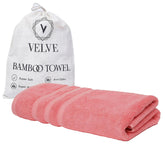 Velve Bamboo 100% Bamboo Bath Towel 600 Gsm | Ultra Soft, Super Absorbent, Antibacterial Bath Towel For Men & Women (Pink)