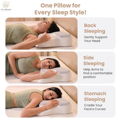 Cervical Butterfly Pillow, Orthopedic Memory Foam For Neck & Shoulder Pain | Dual Height Support, Ergonomic Contour Design | Side Sleeper Pillow With Arm Rest - Pack Of 1