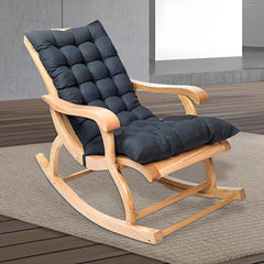 Microfiber Soft Home Cotton Cushion Long Chair Pad, Black, Standard Size - 114 X 40 X 9 Cm | Cushion For Indoor, Outdoor & Home Office, Garden Décor | Furniture Cushion - Pack Of 1