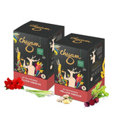 Chayam Mellow Hibiscus Tea - Pack Of 2 X 20 Pyramid Tea Bags | Blended With Lemongrass, Ginger, Beetroot & Hibiscus - Make Iced Or Hot Tea | Low Caffeine, Gluten Free, No Added Sugar