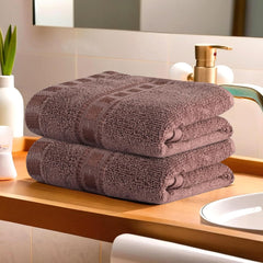 Kuber Industries Cotton Hand & Face Towels 200 Gsm | Easily Washable Workout Gym Napkins For Men | Pocket Towel - Brown (Pack Of 2)