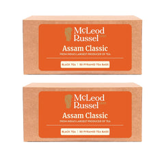 McLeod Russel 1869 Assam Classic Black Tea - Pack Of 2 X 100gm, 3.5 Ounce Each, 100 Pyramid Tea Bags | Second Flush Black Tea - Loose Leaf Black Orthodox | Low Caffeine