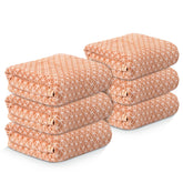 Kuber Industries Microfiber Bath Towel 2100 Gsm | Large Size Soft Quick Dry & Absorbent Shower Bath Towel (Circle - Golden)- Pack Of 6