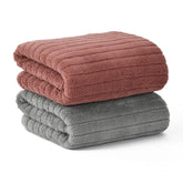 Urbanleaf Microfiber Large Bath Towel 644 Gsm | Quick Dry Super Absorbent Bath Towel For Men & Women | (Coral & Grey Stripe)