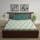 Soft Cotton Double Bedsheet With 2 Pillow Covers | 87 X 100 Inches, Multicolor - Soft & Breathable Fabric | Comfortable For Daily Use