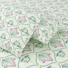 Bedsheet King Size 100% Pure Cotton Floral Sheet With 2 Pillow Covers | 108 X 108 Inches, Green & Pink | Perfect For Gifting On Weddings, Housewarmings, Or Anniversaries