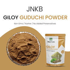 Jnkb Giloy Powder 100% Natural, Guduchi Gulvel Stem For Face, Hair, Skin, Amruthavalli Podi, Tinospora Cordifolia, No Added Chemicals | 200gm 0.4lbs