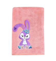 Cotton Bolls Textiles Bunny Bliss Microfiber Kids Bath Towel 350 Gsm | Quick Drying Towels For Baby Towel (Peach)