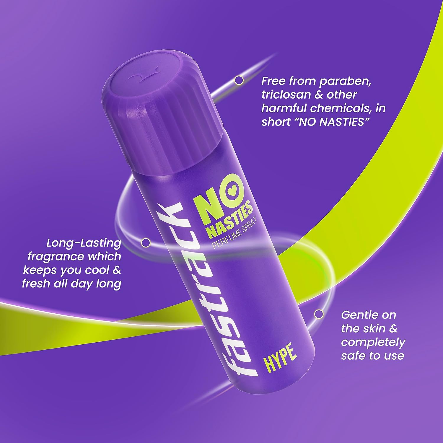 Fastrack No Nasties Hype Deodorant Perfume Spray 135ml 4.5 Fl.oz. Unisex Fragrance Fastrack No Nasties Hype Deodorant Perfume Spray 135ml 4.5 Fl.oz. Unisex Fragrance
