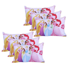 Kid's Soft Pillow For Sleeping, Disney Princess Pillow, Pink - 12 X18 Inch | Back & Front Printed Pillow | Suitable For All Sleepers, Multipurpose & Comfortable, Breathable - Pack Of 6