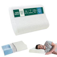 Orthopedic Cervical Pillow, Cooling Gel Memory Foam Pillow, White, King Size - 23 L X 12 W X 4 H Inch | For Neck, Shoulder & Spondylitis Pain Relief | Contour Bed Pillow For Sleeping