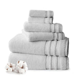 Mytrident Finesse 100% Cotton 2 Bath + 2 Hand & 2 Face Towels 1800 Gsm (Grey) -6 Piece