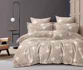 1 King Size Comforter With 1 King Size Flat Bedsheet & 2 Pillow Cover - (90x100 Inch) Beige | Perfect Gifts Set Wedding, Anniversary - 4 Pcs Bedding Set