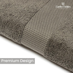 Earthy Fables Premium Hand Towels 600 Gsm | 100% Combed Cotton Ultra Soft Quick Dry & Highly Absorbent, For Home, Gym & Travel | Set Of 4 (Grey)