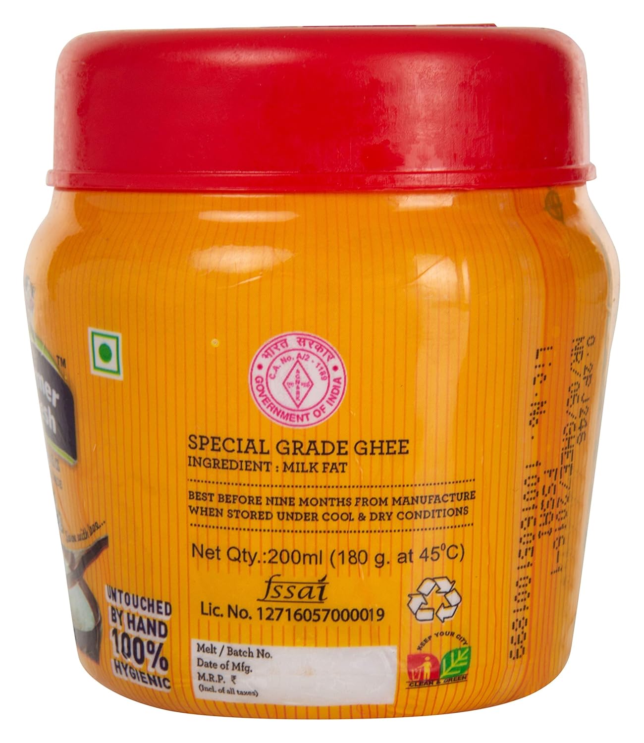 Pure Agmark Cow Ghee By Farmer Fresh | Highly Nutritious & Healthy Cow Desi Ghee For Laddus | (200ml) 6.7 Ounce | Jar Pack Pure Agmark Cow Ghee By Farmer Fresh | Highly Nutritious & Healthy Cow Desi Ghee For Laddus | (200ml) 6.7 Ounce | Jar Pack