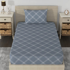 Single Bedsheet Cotton With 1 Pillow Cover - 55 X 88 Inches, Grey | Lightweight, Soft & Breathable - Perfect For Gifting On Weddings Bedsheet