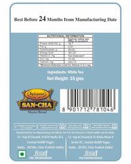 San-Cha White Blossom White Tea - 25gm, 0.8 Ounce | Discovered In The Blue Mountains - Low Caffeine, Richest In Antioxidants