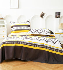 1 Double Bedsheet For Queen Size With 2 Pillow Covers - 88 X 100 Inches, Yellow & Black | Perfect For Festive Gifting | Soft & Durable For Everyday Use & Bedroom - All Season Comfort