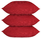 Microfiber Square Pillow Cushion For Sofa & Bed, Maroon - 24 X 24 Inch | Soft, Fluffy For Comfort & Back Support | Breathable, Washable | Premium Velvet Outer Cover With Zip - Set Of 3