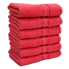 Stamio Cotton Hand Towel 425 Gsm For Men, Women, Home Use, Gym, Wash Basin | Soft, Absorbent, Quick Dry, Small Size Towels, Travel Friendly (Gajri) - Set Of 6