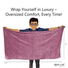 Black Gold The Finer Touch Oversized Microfiber Bath Towel 1300 Gsm | Soft Quick-Dry Microfiber Towel Lightweight, Absorbent & Travel-Friendly (Mauve Pink) - Pack Of 2