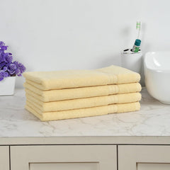Fresh From Loom Luxury Fur Collection Hand Towel 500 Gsm Napkins Cotton High Absorbency Double Stitched Size (Cream) - Set Of 4