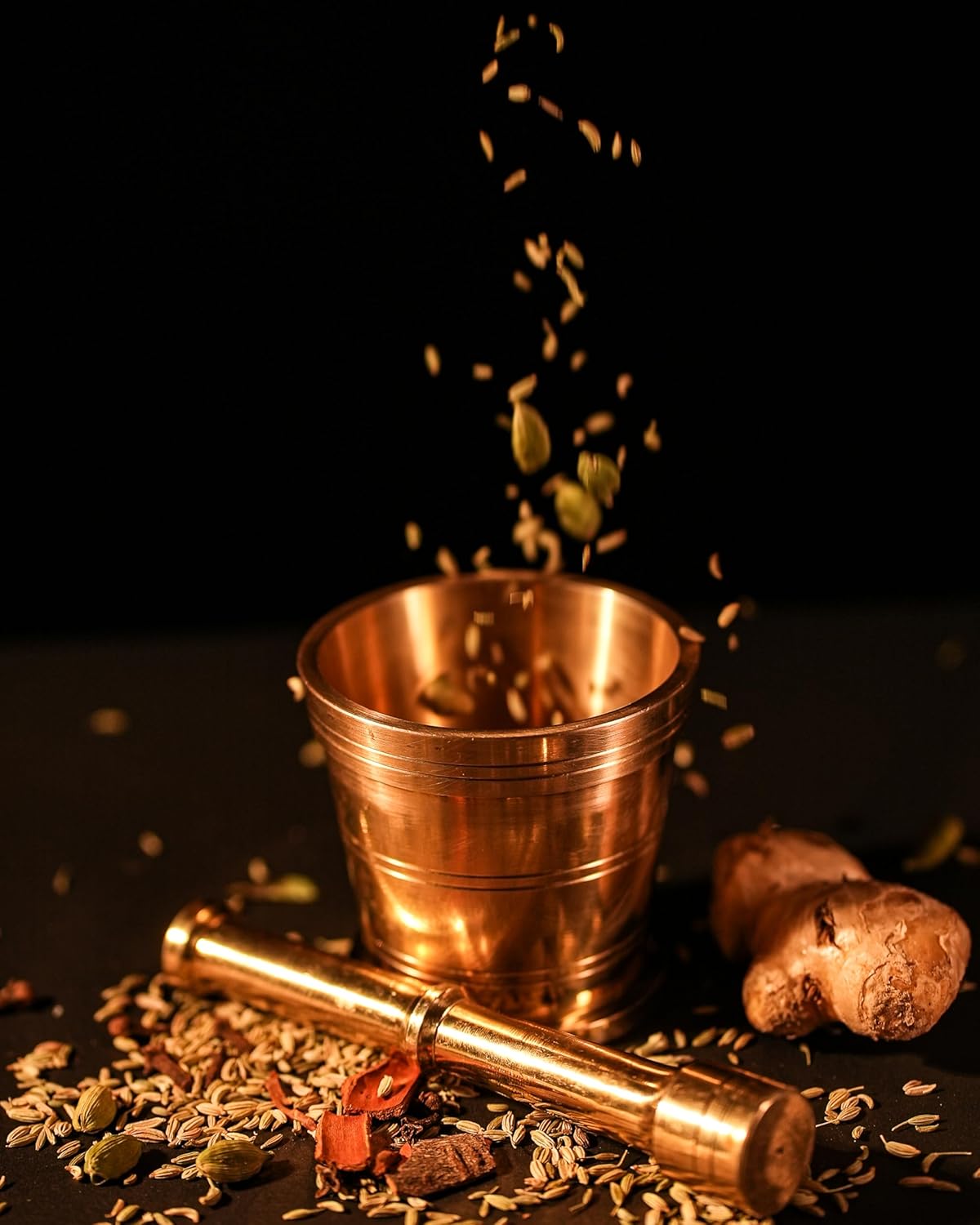 Golden Brass Mortar & Pestle (Okhli) | Traditional | Medicine - Vintage Antique | Imam Dasta - Mortar & Pestle Set - Ohkli Musal - Khara Golden Brass Mortar & Pestle (Okhli) | Traditional | Medicine - Vintage Antique | Imam Dasta - Mortar & Pestle Set - Ohkli Musal - Khara