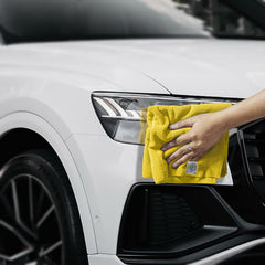 Softspun Microfiber Cloth 450 Gsm | Thick Lint & Streak-Free Multipurpose Cloths Automotive Microfibre Towels (3 Pcs) - Yellow