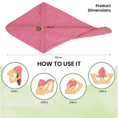 Mush Bamboo Hair Towel 300 Gsm | Ultra Soft, Absorbent & Anti Microbial Hair Wrap (Ruby Red)