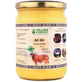 Premium A2 Cow Desi Ghee By Village Company | Rich In Nutrients Calcium & Iron Pure Healthy Desi Cow Ghee Protact Eyesight | (500ml) 16.9 Ounce | Jar Pack