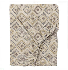 Printed Twin Bed Size Elastic Fitted Bedsheet With 2 Pillow Covers - 48 X 78 Inches, Taupe | Best For Gifting, Housewarming, Anniversary, Friends Family