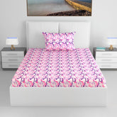 1 Single Bedsheet With 1 Pillow Cover - 57 X 87 Inches, Multicolor | 144 Thread Count Lightweight, Soft, Skin Friendly - Everyday Use Cotton Bedsheet