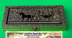 Designer Premium Mdf Wedding Box/Cash Box, Shagun Box, Decorative Box, Money Box, Gaddi Box 20 X 9 X 4cm, Colour - Golden, Style - Elegant Laser Cut