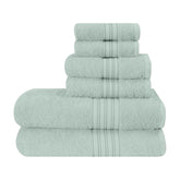 Boutiquo 100% Cotton 2 Bath, 2 Hand & 2 Face Towels 1800 Gsm | Eco-Friendly Towels For Men & Women Ultra Soft & Highly Absorbent - Sea Green (Set Of 6)