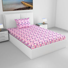 1 Single Bedsheet With 1 Pillow Cover - 57 X 87 Inches, Multicolor | 144 Thread Count Lightweight, Soft, Skin Friendly - Everyday Use Cotton Bedsheet
