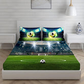 Cotton Bedsheet For King Size With Pillow Cover Set - 108x108 Inches, Green & Blue | Breathable & Light Weight, All Season Comfort-Ideal For Daily Use & Gifting Bedsheet
