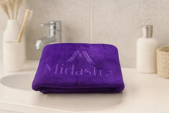 Midastra Weft Microfiber Bath Towel 500 Gsm | Extra Soft, Lint-Free, Quick-Dry & Highly Absorbent Towel (Purple)