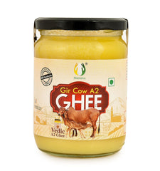 Organic Natural Desi Gir Cow A2 Ghee By Matratva | Naturally & Healthy Pure Cow Ghee Perfect For Bones Health | (500ml) 16.9 Ounce | Jar Pack