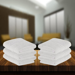 Kuber Industries Face Towel 200 Gsm | Medium Hand Napkins For Man & Women | Hand Towel For Facewash & Gym | White (Set Of 6)
