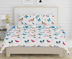 Pure Cotton Queen Size Bedsheet With 2 Matching Pillow Covers - 100 X 90 Inches, Multicolor | Easy Care & Long-Lasting Fabric