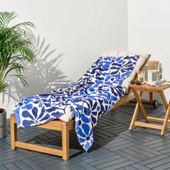 Ikea Gulyxne Beach Towel, Blue/Floral Pattern