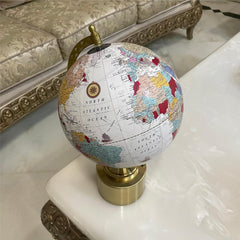 Antique Metal Globe 8 Inch With Arc & Cylinder Stand - Political Map, Multicolored, For Kids & Students Learning, Pack Of 1