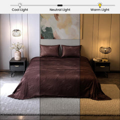 Super King Bedsheet With 2 Pillow Covers - 108 X 108 Inches, Brown | Hypoallergenic, Breathable, Gentle On Skin & Hair, Fade & Wrinkle Resistant, Wedding Gift For Couples