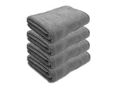 Black Gold The Finer Touch Oversized Microfiber Bath Towel 2600 Gsm | Soft Quick-Dry Microfiber Towel For Men & Women (Grey)- Pack Of 4