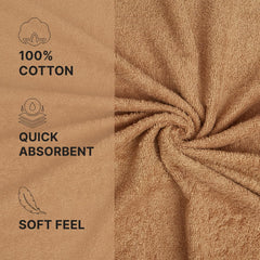 Welspun 100% Cotton Quik Dry Bath Towel 380 Gsm | High Absorbency Super Soft, Fast Drying Bath Towels | Large Size Bath Towel For Men & Women (Light Brown)