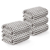 Heart Home Microfiber Soft Face Towels 1100 Gsm | Quick Dry & Absorbent Hanging Hand Towels Zig Zag - Grey (Pack Of 5)