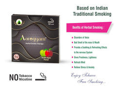 Aarogyam Herbals 100% Tobacco & Nicotine Free Cigarette For Relieve Stress & Mood Enhance Product For Smokers - 10 Sticks In Each Packet Double Apple Flavour, Pack Of 5