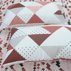 Flat Queen Size Bedsheet For Double Bed With 2 Pillow Cover - 88 X 96 Inches, Brown & White | Soft & Durable For Everyday Use & Bedroom - All Season Comfort