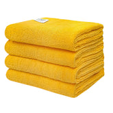 Softspun Microfiber Cloth Towel 350 Gsm | Multi-Purpose Super Soft Absorbent Cleaning Towels For Home, Kitchen, Car, Cleans - 4 Peice (Orange)